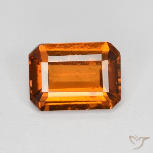 1.92ct طبيعي برتقالى متوسط هيسونيت غارنيت, قص الزمرد, VS-SI