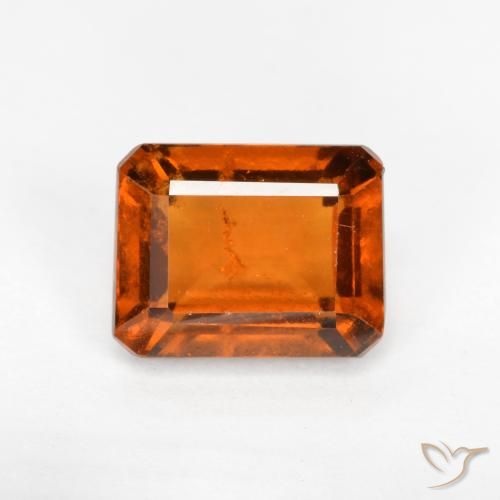 2.14ct طبيعي برتقالى محمر عقيق هيسونيت, قص الزمرد, SI