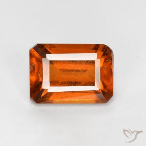 1.94ct طبيعي برتقالى نارى عقيق هيسونيت, قص الزمرد, SI