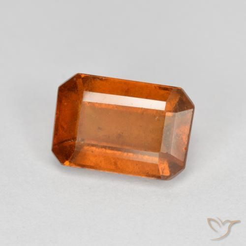 2.38ct طبيعي برتقالى متوسط عقيق هيسونيت, قص الزمرد, SI