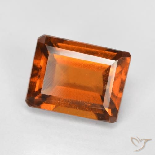 2.17ct طبيعي برتقالى غامق عقيق هيسونيت, قص الزمرد, VS-SI