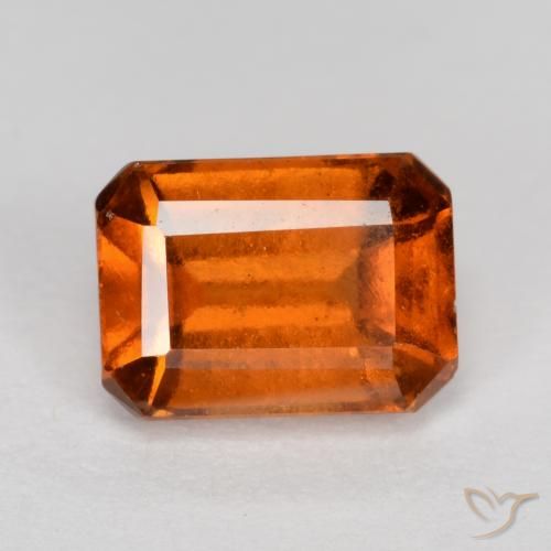 1.45ct طبيعي برتقالى نارى عقيق هيسونيت, قص الزمرد, VS-SI