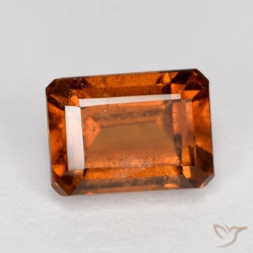 1.65ct طبيعي برتقالى غامق عقيق هيسونيت, قص الزمرد, VS-SI