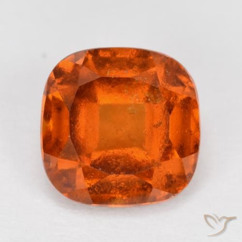 2.02ct طبيعي برتقالى كهرمانى عقيق هيسونيت, وسادة, SI