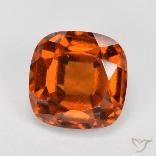 2.24ct طبيعي برتقالى متوسط عقيق هيسونيت, وسادة, قليلا جدا