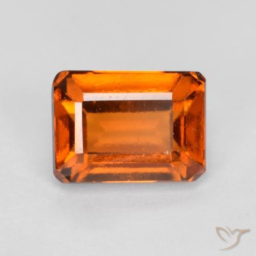1.44ct طبيعي برتقالى متوسط عقيق هيسونيت, قص الزمرد, VVS-VS