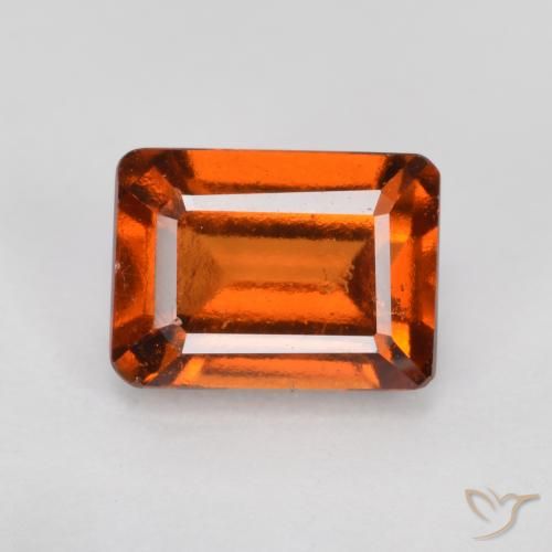 1.47ct طبيعي برتقالى محمر عقيق هيسونيت, قص الزمرد, قليلا جدا