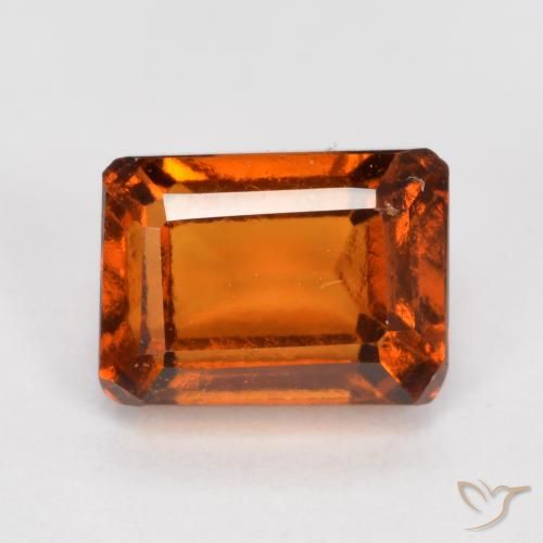1.62ct طبيعي برتقالى محمر عقيق هيسونيت, قص الزمرد, قليلا جدا