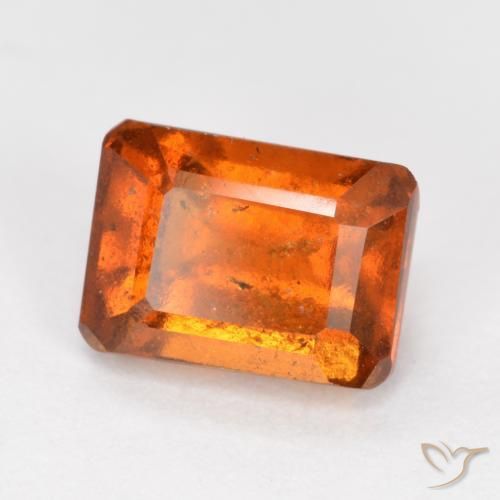 1.64ct طبيعي برتقالى متوسط عقيق هيسونيت, قص الزمرد, SI