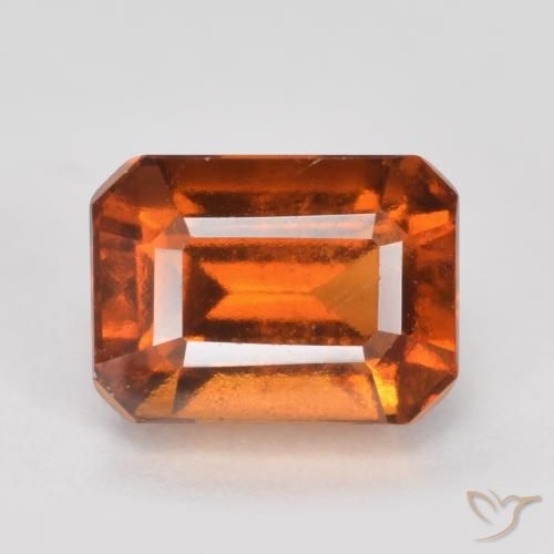 1.83ct طبيعي برتقالى غامق هيسونيت غارنيت, قص الزمرد, قليلا جدا