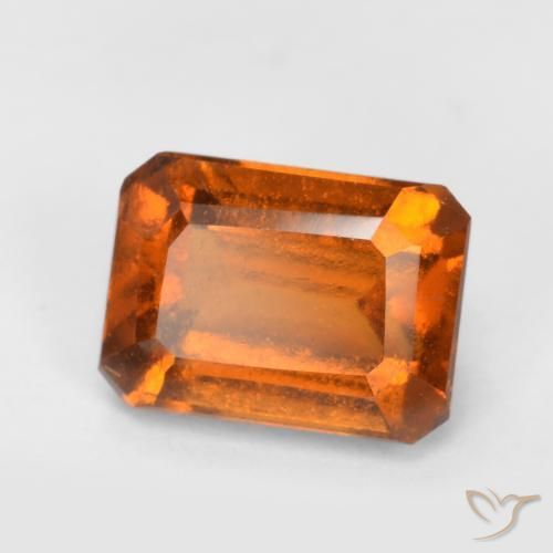 1.40ct طبيعي برتقالى غامق عقيق هيسونيت, قص الزمرد, VS-SI