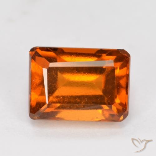 1.76ct طبيعي برتقالى غامق عقيق هيسونيت, قص الزمرد, VVS-VS