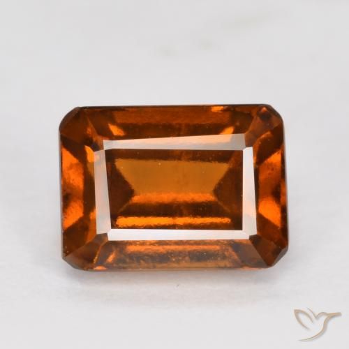 1.50ct طبيعي برتقالى غامق عقيق هيسونيت, قص الزمرد, VVS-VS