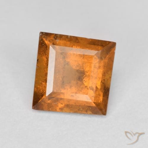 1.03ct طبيعي برتقالى غامق عقيق هيسونيت, مربع, SI