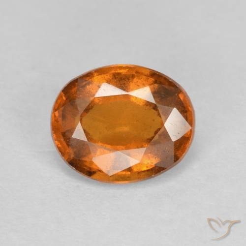 1.77ct طبيعي برتقالى مصفر هيسونيت غارنيت, بيضوي, VS-SI