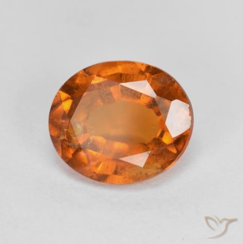 2.09ct طبيعي برتقالى داكن-متوسط عقيق هيسونيت, بيضوي, VS-SI