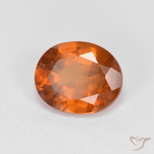1.59ct طبيعي برتقالى داكن-متوسط هيسونيت غارنيت, بيضوي, VS-SI