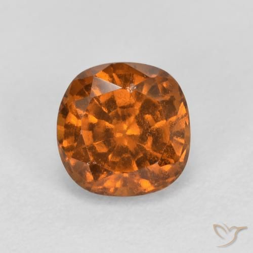 0.90ct طبيعي برتقالى غامق عقيق هيسونيت, وسادة, SI