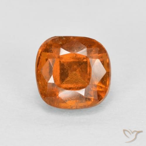 1.01ct طبيعي برتقالى داكن-متوسط عقيق هيسونيت, وسادة, SI