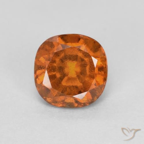 0.88ct طبيعي برتقالى داكن-متوسط عقيق هيسونيت, وسادة, SI