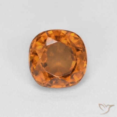 0.82ct طبيعي برتقالى مصفر عقيق هيسونيت, وسادة, SI