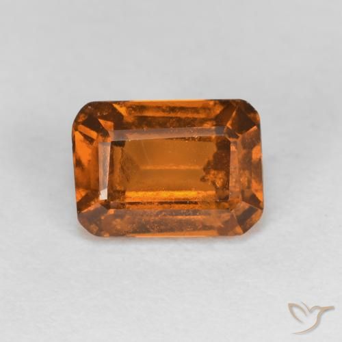 1.33ct طبيعي برتقالى كهرمانى عقيق هيسونيت, قص الزمرد, VS-SI
