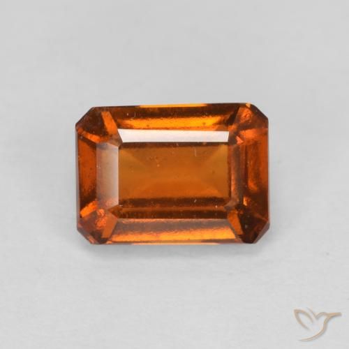 1.50ct طبيعي برتقالى كهرمانى عقيق هيسونيت, قص الزمرد, قليلا جدا