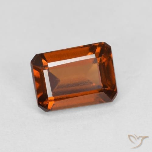 1.44ct طبيعي برتقالى متوسط عقيق هيسونيت, قص الزمرد, قليلا جدا