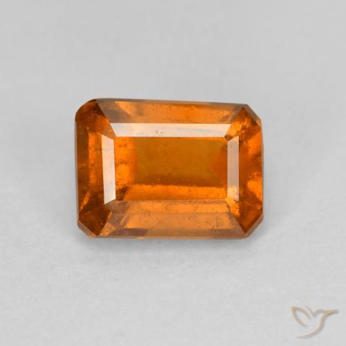 1.43ct طبيعي برتقالى داكن-متوسط هيسونيت غارنيت, قص الزمرد, VS-SI