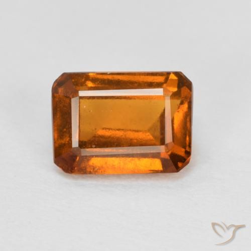 1.28ct طبيعي برتقالى مصفر عقيق هيسونيت, قص الزمرد, VS-SI