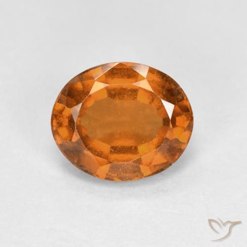 2.07ct طبيعي برتقالى غامق عقيق هيسونيت, بيضوي, قليلا جدا