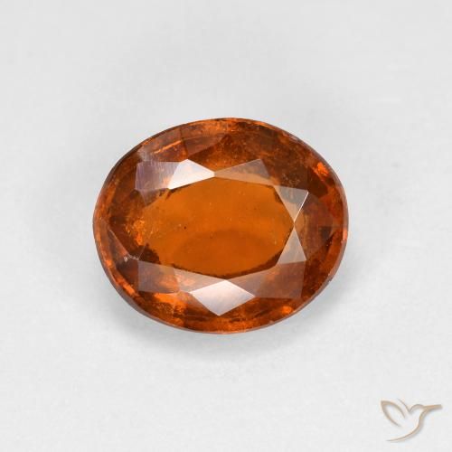 1.62ct طبيعي برتقالى داكن-متوسط هيسونيت غارنيت, بيضوي, قليلا جدا