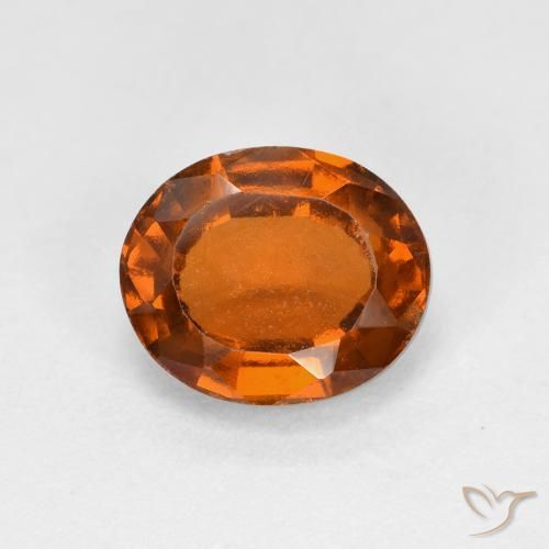 2.14ct طبيعي برتقالى داكن-متوسط عقيق هيسونيت, بيضوي, قليلا جدا