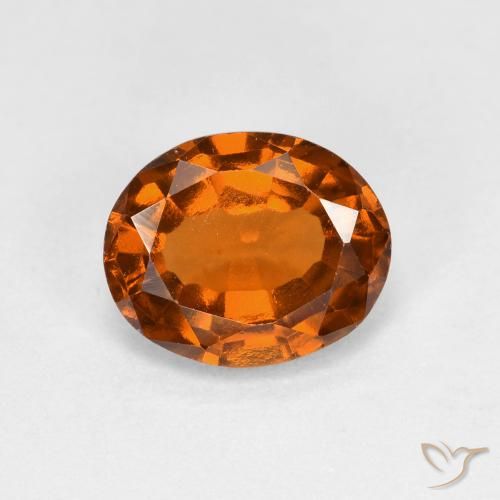 1.56ct طبيعي برتقالى داكن-متوسط هيسونيت غارنيت, بيضوي, قليلا جدا