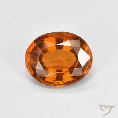 1.54ct طبيعي برتقالى متوسط عقيق هيسونيت, بيضوي, قليلا جدا