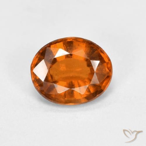 1.48ct طبيعي برتقالى داكن-متوسط هيسونيت غارنيت, بيضوي, قليلا جدا