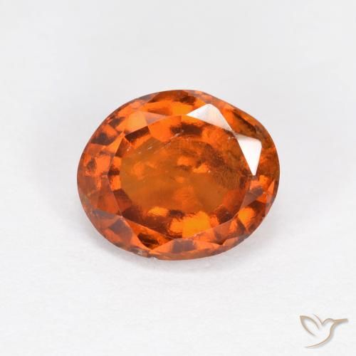 1.70ct طبيعي برتقالى محمر هيسونيت غارنيت, بيضوي, VS-SI