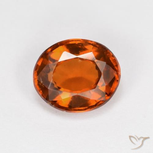 1.62ct طبيعي برتقالى غامق هيسونيت غارنيت, بيضوي, قليلا جدا