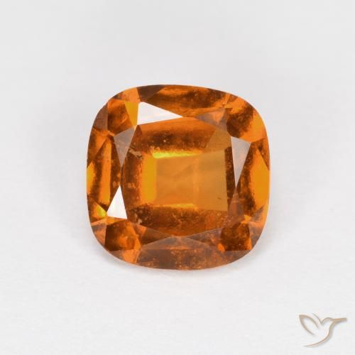 1.55ct طبيعي برتقالى غامق هيسونيت غارنيت, وسادة, قليلا جدا