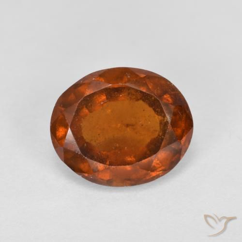 2.19ct طبيعي برتقالى كهرمانى عقيق هيسونيت, بيضوي, VS-SI