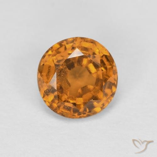 0.97ct طبيعي برتقالى متوسط هيسونيت غارنيت, دائري, قليلا جدا