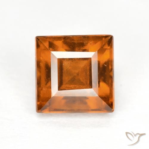 1.57ct طبيعي برتقالى غامق هيسونيت غارنيت, مربع, قليلا جدا