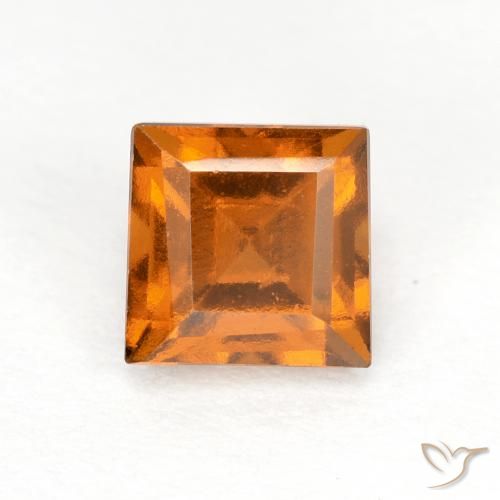 1.00ct طبيعي بنى برتقالى هيسونيت غارنيت, مربع, قليلا جدا