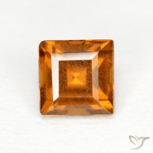 0.88ct طبيعي بنى برتقالى هيسونيت غارنيت, مربع, قليلا جدا