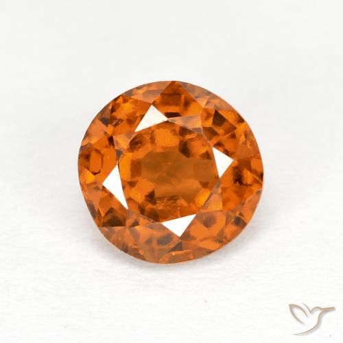 1.06ct طبيعي برتقالى داكن-متوسط هيسونيت غارنيت, دائري, قليلا جدا