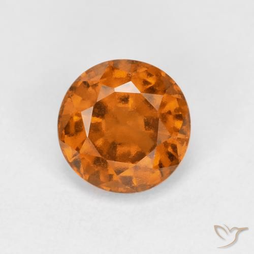 0.94ct طبيعي برتقالى متوسط هيسونيت غارنيت, دائري, قليلا جدا