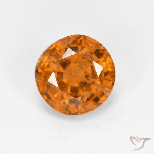 1.06ct طبيعي برتقالى مصفر هيسونيت غارنيت, دائري, قليلا جدا