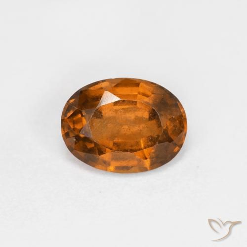 1.16ct طبيعي برتقالى ترابى عقيق هيسونيت, بيضوي, قليلا جدا