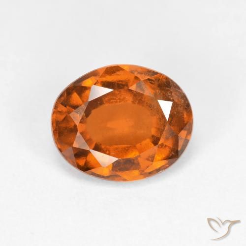 1.86ct طبيعي برتقالى غامق هيسونيت غارنيت, بيضوي, قليلا جدا