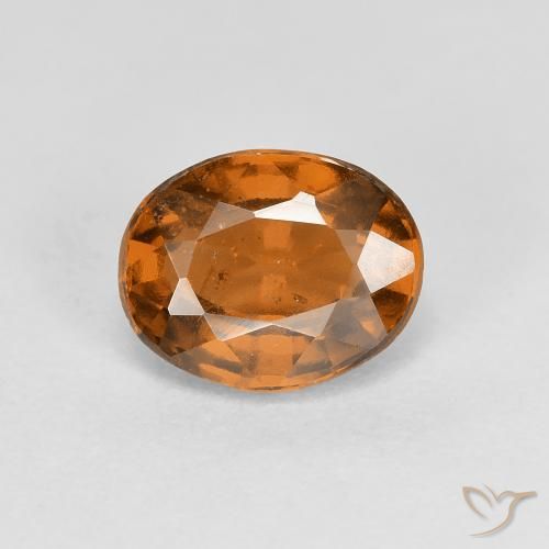 1.25ct طبيعي برتقالى غامق عقيق هيسونيت, بيضوي, قليلا جدا